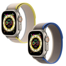 2x Urrem til Apple Watch 1/2/3/4/5/6/7/8/9/SE 42/44/45mm Grå Creme