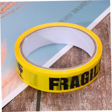 2pcs Safety Warning Tape Self Adhesive Sticker Long Roll Yellow Background Black Letters