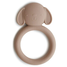 Silicone Baby Teether Shapes | 3+ Months | Easy Grip Soft Soothing Teething Toy | Irritated Gum Relief | Material: Food-Grade Silicone | Dog (Brown)