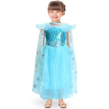Prinsesse Blå Dame Kostume 95/110cm