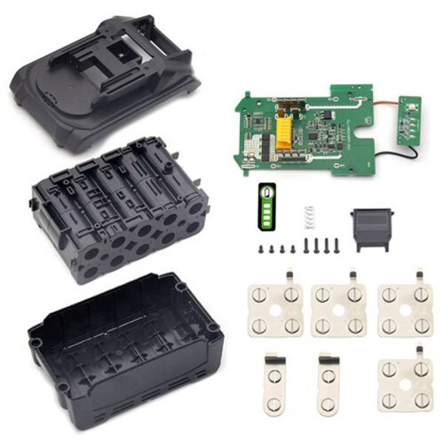 For  Power Tools 10Core 21700 Battery Storage Box Case Charging Board Nickel Strips Set Replacement Parts 2
