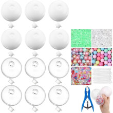 DIY Stress Making Kit Milky Blank Stress DIY Kit with 12 Skins Empty Squeeze Balls Fill Beads Expander Tool