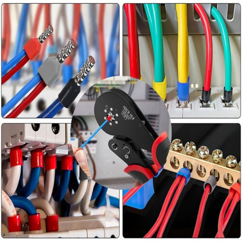 Hex Crimping Pliers Self-Adjustable Wire Crimper Tool Kit Set with Wire Terminals Crimping Connectors Wire Ends Ferrules 2