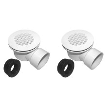 2X Duschbodenablauf mit Niedrigem Profil und Perforiertem Sieb, Seitlicher Auslass, Duschablauf, Seitlicher Auslass, Ablaufbaugruppe