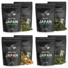 Sæt af grønne japanske teer 400 g Bancha Sencha Kagoshima Genmaicha