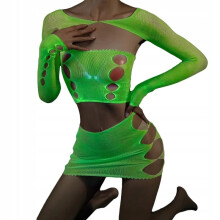 Bodystocking GLOWING DARKNESS Mesh LINGERIE SET Attractive LADIES
