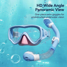 Barns Dykmask HD Anti-Dim Snorkelset för Barn Undervattensscubamask med Torrtoppsnorkel Rosa