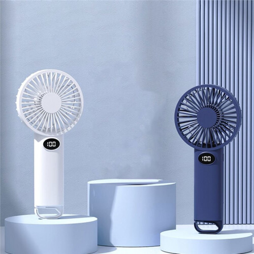 Portable Handheld Small Fan LCD Display with 6-Speed Wind Power Handheld/Vertical Multi-Purpose Small Fan Deep 1