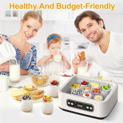1.6L Large Yogurt Maker Machine with Temperature Control  Timer Automatic Shut-Off for Home Use UK Plug 2