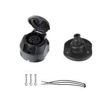 BEIJISTAR 13 Pin Trailer Socket with Rubber Gasket, 12V Waterproof 13 Pin Traile