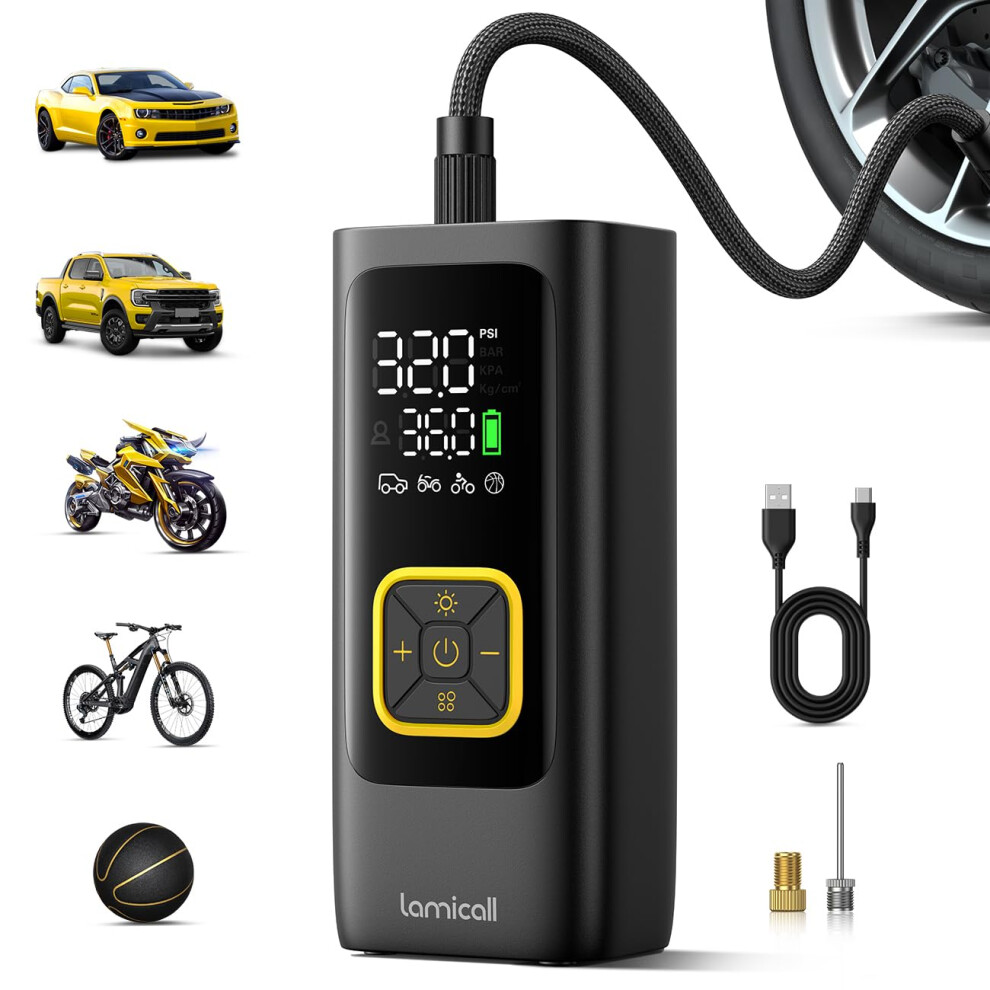 Lamicall Tyre Inflator Cordless Compressor - [6000Mah High-Capacity Battery] 150 5001514866460