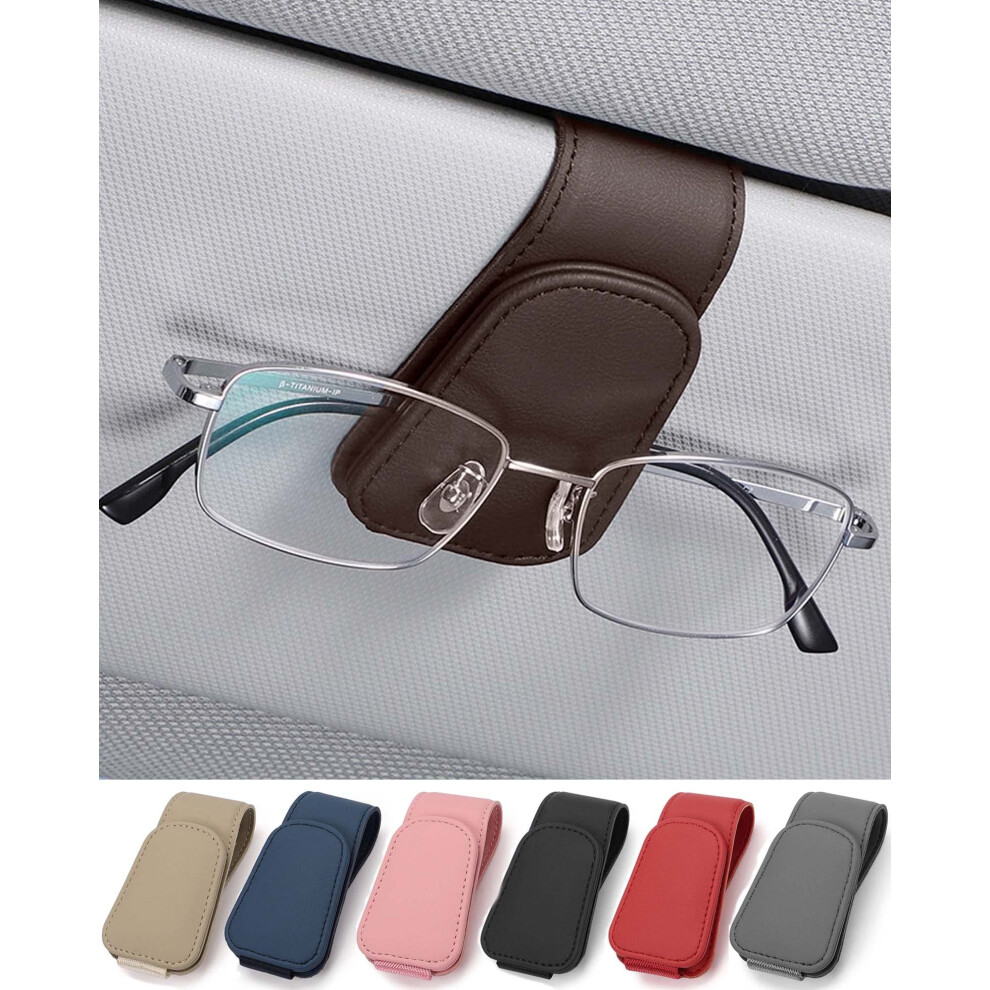 Jeja Sunglasses Holder For Car Sun Visor, Leather Eyeglass Holder, Eyeglasses Ha 5004930358151