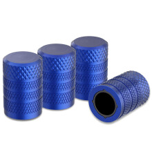 CKAuto Tire Valve Stem Caps, Blue, 4 pcs/Pack, Anodized Aluminium Tire Valve Cap