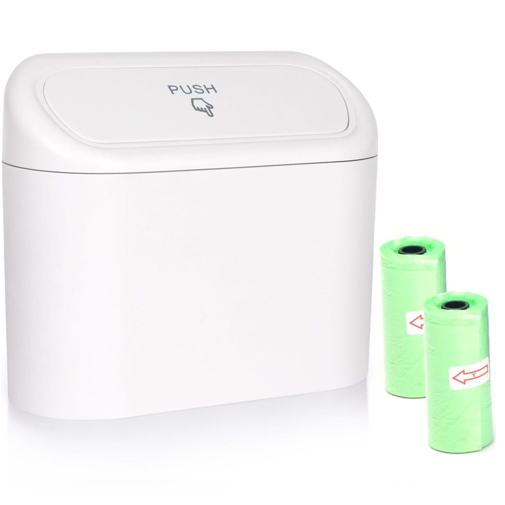 Einesin Car Trash Can, Mini Car Organizer Bin With Lid And 40Pcs Trash Bags, Sma Light 5004020945520