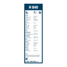 Bosch Rear Wiper H 840 - Excellent Cleaning Performance - Replacement Blade for