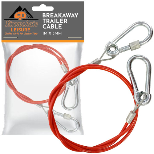 Xtremeauto Easy Quick Fit Breakaway Cable Carbine Threaded Hook Towing Caravan T