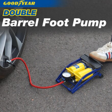 Goodyear Heavy Duty Double Barrel Foot Pump for Camping| Suitable for inflating