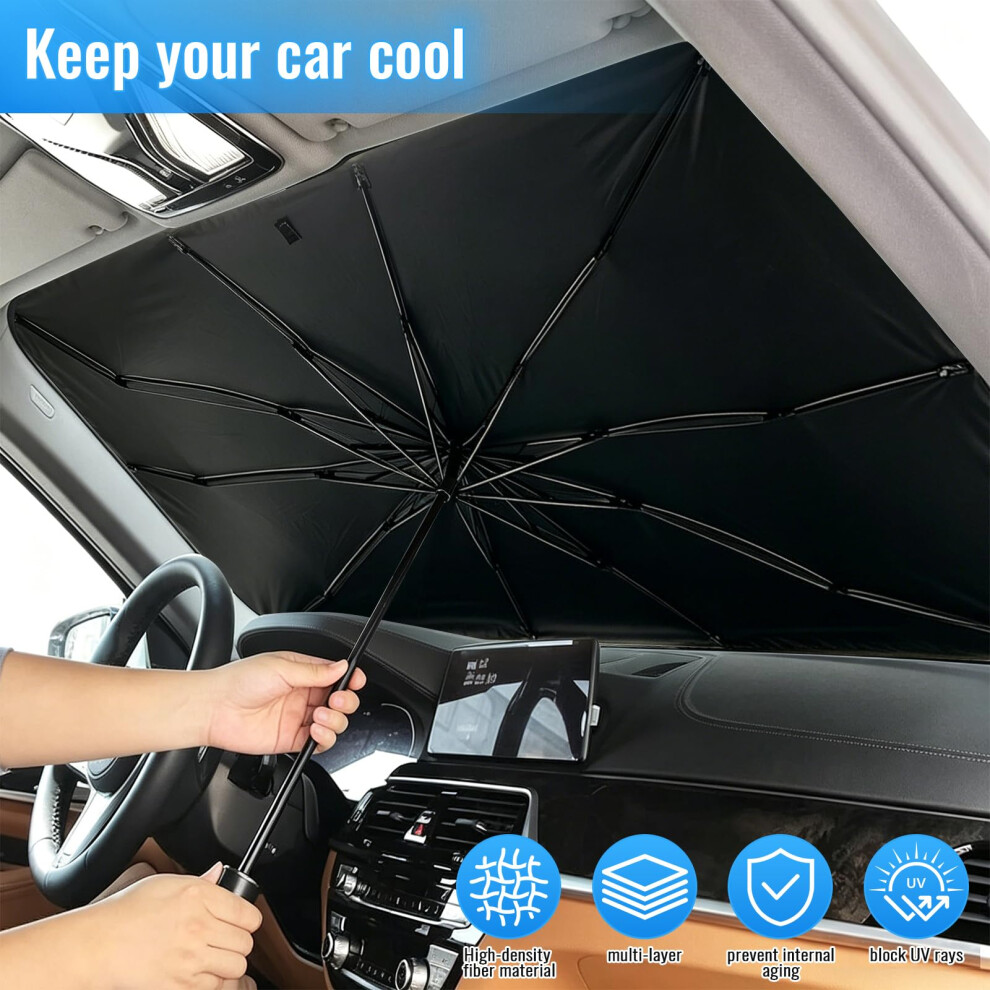 Car Windscreen Sun Shade, Foldable Car Windshield Sun Shade Umbrella, Uv Protect 5004112805602