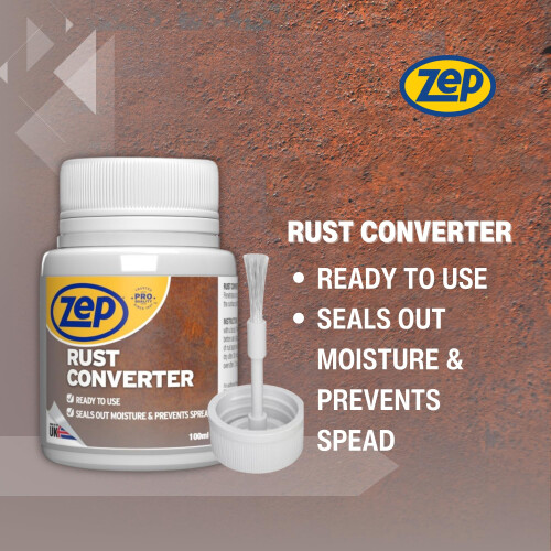 Zep Rust Converter and neutraliser with a brush for easy application | Rust inhi