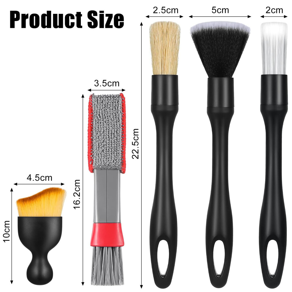 Zhtulck Car Detailing Brushes Set, 7 Pcs Car Interior Cleaning Brush And Microfi 5004097631050