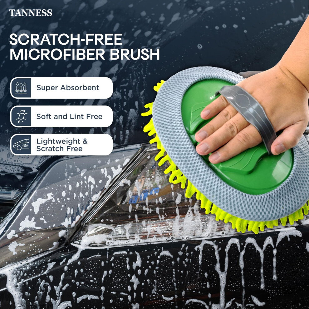 Tanness Caravan Car Wash Mop Kit Â Scratch-Safe Microfibre & Mitt For Cleaning, 5006325677786