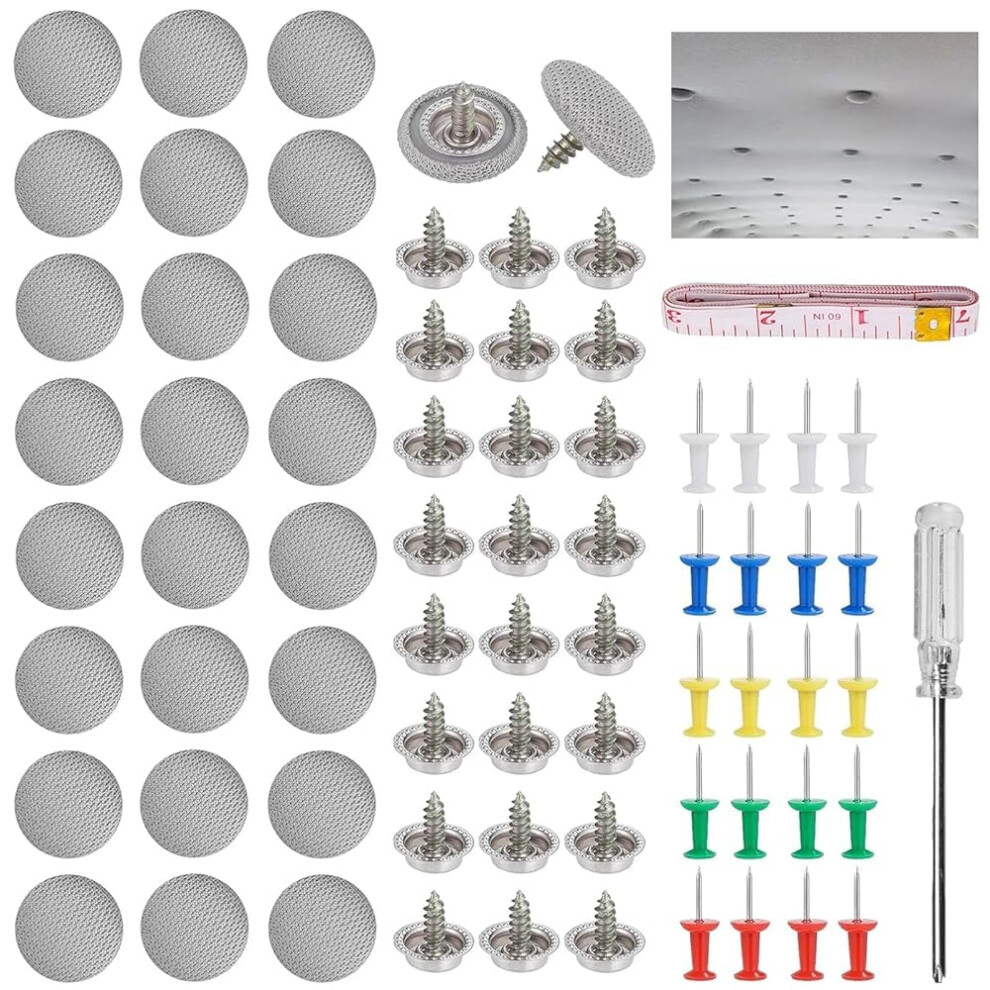 Car Headliner Repair Kit, 68Pcs Headliner Repair Button Car Roof Snap Rivets Buckle Liner Set Kit Pins Screw Retainer, Auto Snap Rivet With Screwdriv 5007828468420