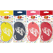4 x Assorted Jelly Belly 2D Cardboard Car Air Freshener Set - Very Cherry, Blueberry, Tutti-Fruitti, Lemon Drop