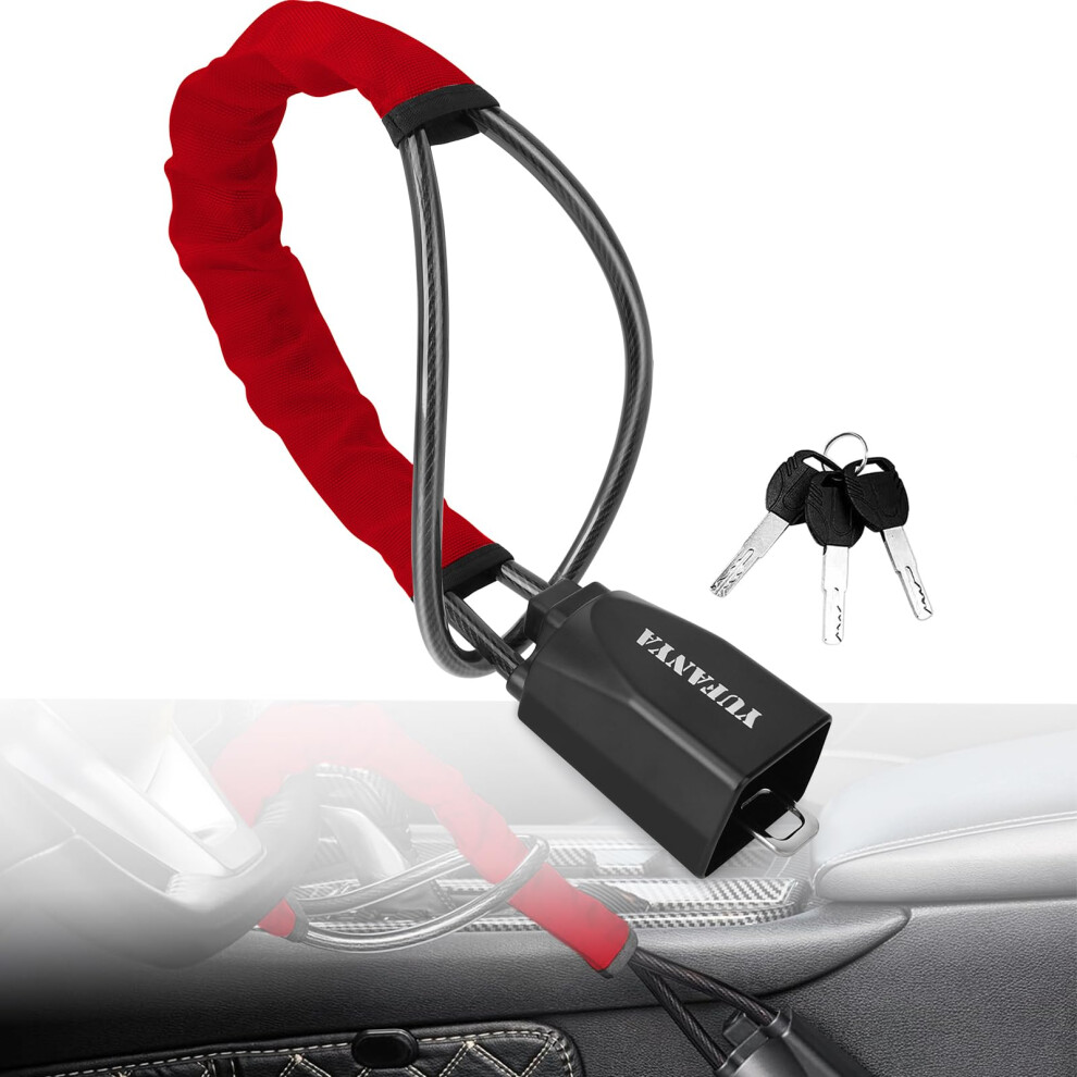 Steering Wheel Lock Seat Belt Lock,Universal Car Locks Fit Most Vehicles,Sturdy 5002437102642