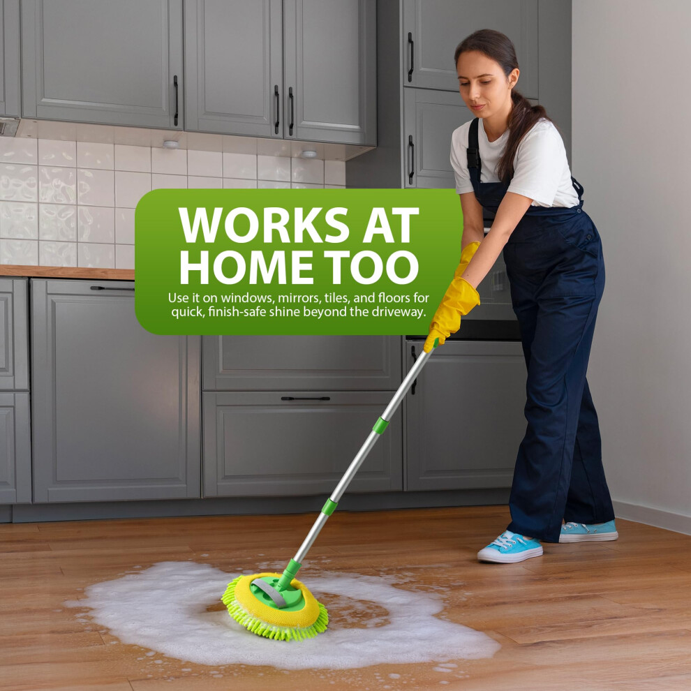 Zeno Car Cleaning Brush | Car Wash Brush | Microfibre Mop With Mittens | Car Was 5001730743521