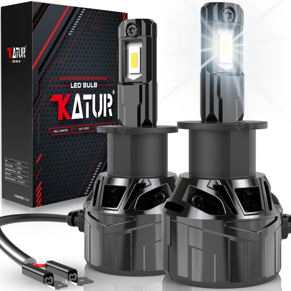 Katur H3 Led Headlight Bulbs - 120W 30000Lm, 700% Brightness, 6000K Xenon White 5004018947635