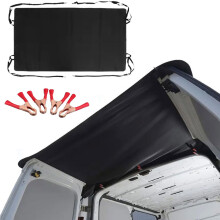 Campervans Rear Barn Door Awning and Canopy Cover, Large Black, Waterproof