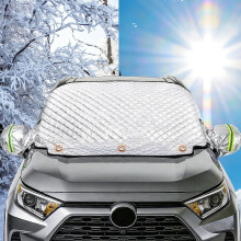 iZoeL Car Windshield Magnetic Sun Shade with Mirror Covers, Summer Heat & UV Pro