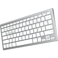 TRÅDLØST BLUETOOTH-TASTATUR SØLV-HVID QWERTZ TYSK