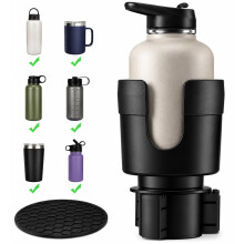 Xtremeauto Car Cup Holder Expander for Large Bottles & Mugs – Adjustable Expanding Base – Universal Vehicle Cup Holder Adapter for Cups, Tumblers