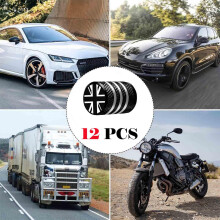 12 PCS Metal Tyre Wheel Alloy Valve Caps Dust Caps for Car (Laser Engraved Union