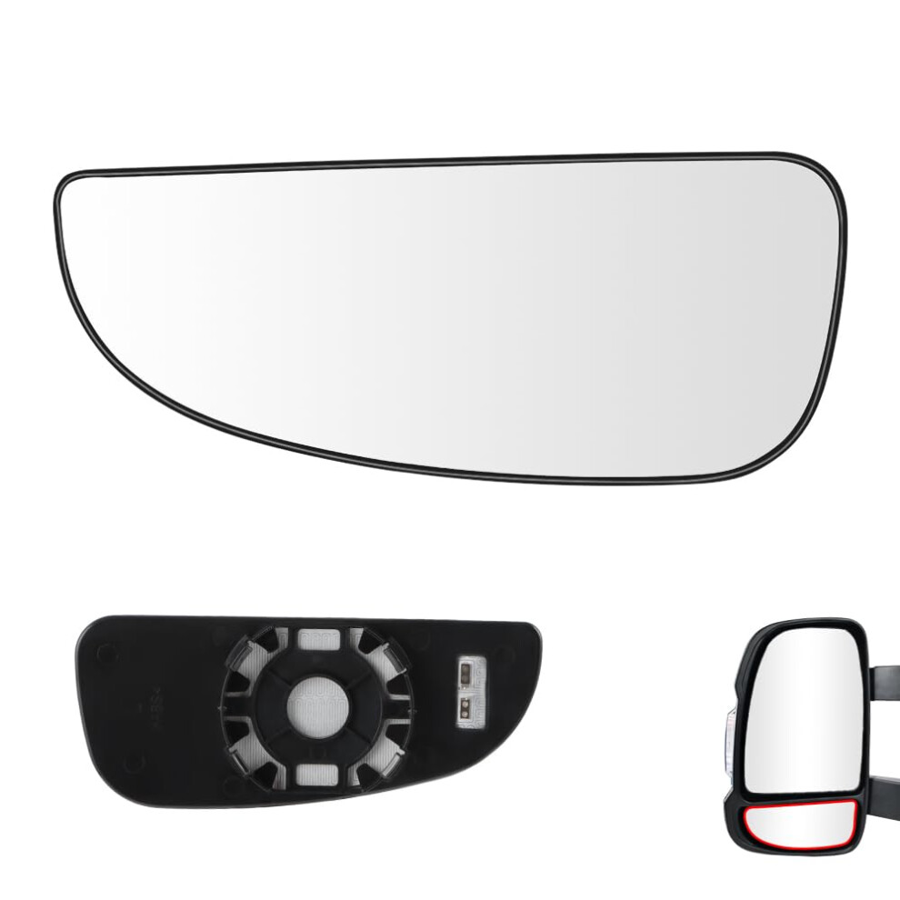 Senzeal Lower Wing Mirror Glass Heated Passenger Side For Fiat Ducato Citroen Ju 5003763047034