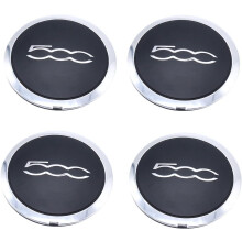 TAKPART 4 Pcs Alloy Wheel Centre Hub Cap Trim 51884863 for F-I-A-T 500 Alloy Wheel Center Hub Cap Replacement Anti-Dust(White Circle White Letter)