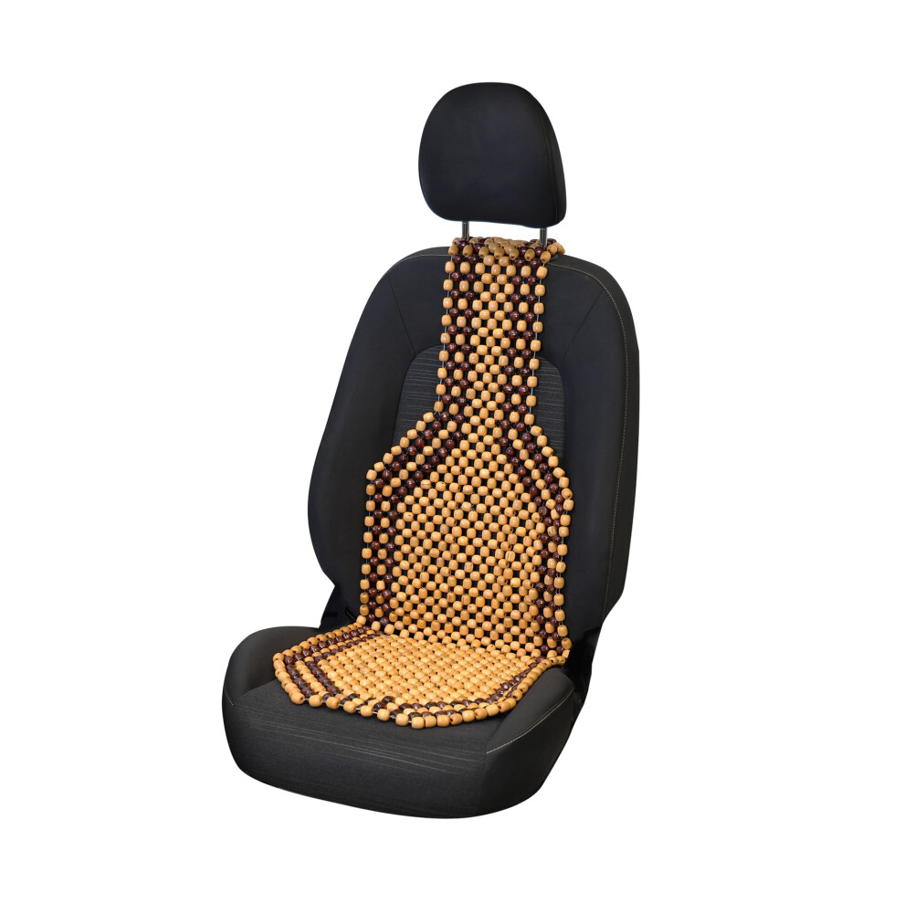 Carpoint 'Classic' 0323212 Car Seat Pad With Wooden Beads 139 X 45 Cm, Bro Light 5001646978710
