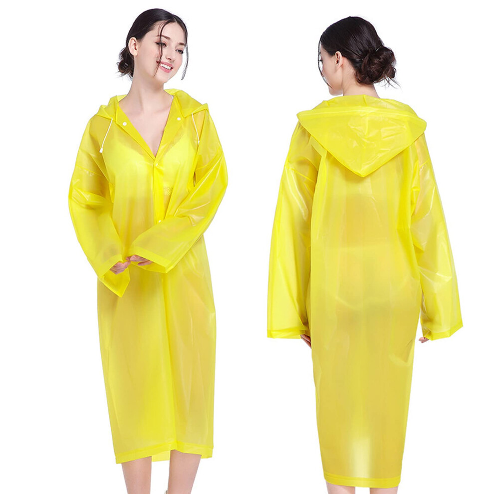 Eva Rain Ponchos For Adults, 2 Pack Reusable Raincoats With Hoods And Sleeves Li 5007506685774