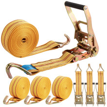 DAJAVE 4 Pack 4x2000KG Ratchet Straps 50mm x 6M Heavy Duty Ratchet Straps with Hooks, Tie Down Strap Roof Rack Lashing Strap Adjustable Tensioning Be