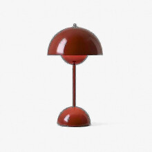 (Red) Nordic Rechargeable Flower Table Lamp Bedside Desk Lamp Mushroom Bedroom Table Decoration Night Table Lamp Night Lights -gt
