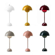 (White) Nordic Rechargeable Flower Table Lamp Bedside Desk Lamp Mushroom Bedroom Table Decoration Night Table Lamp Night Lights -gt