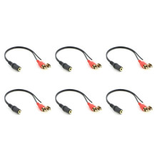 6X 2 RCA Male to Female 3.5mm Jack Aux Stereo Audio Cable