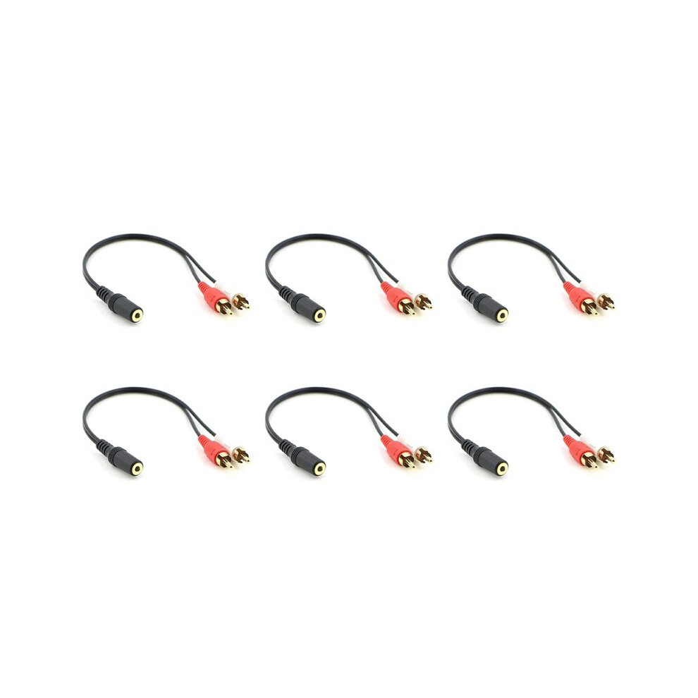 Photos - Cable (video, audio, USB) 6X 2 RCA Male to Female 3.5mm Jack Aux Stereo Audio Cable