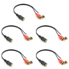 5X 2 RCA Macho A Hembra 3,5 mm Jack Aux Cable de Audio Estereo