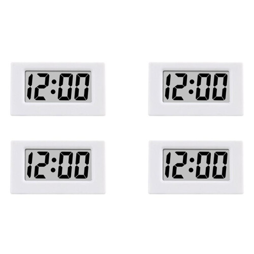 4X  Clock Triangle LED Screen Lectronic Digital Alarm Screen Desktop Clock for Home Office Table Bedroom Decor White