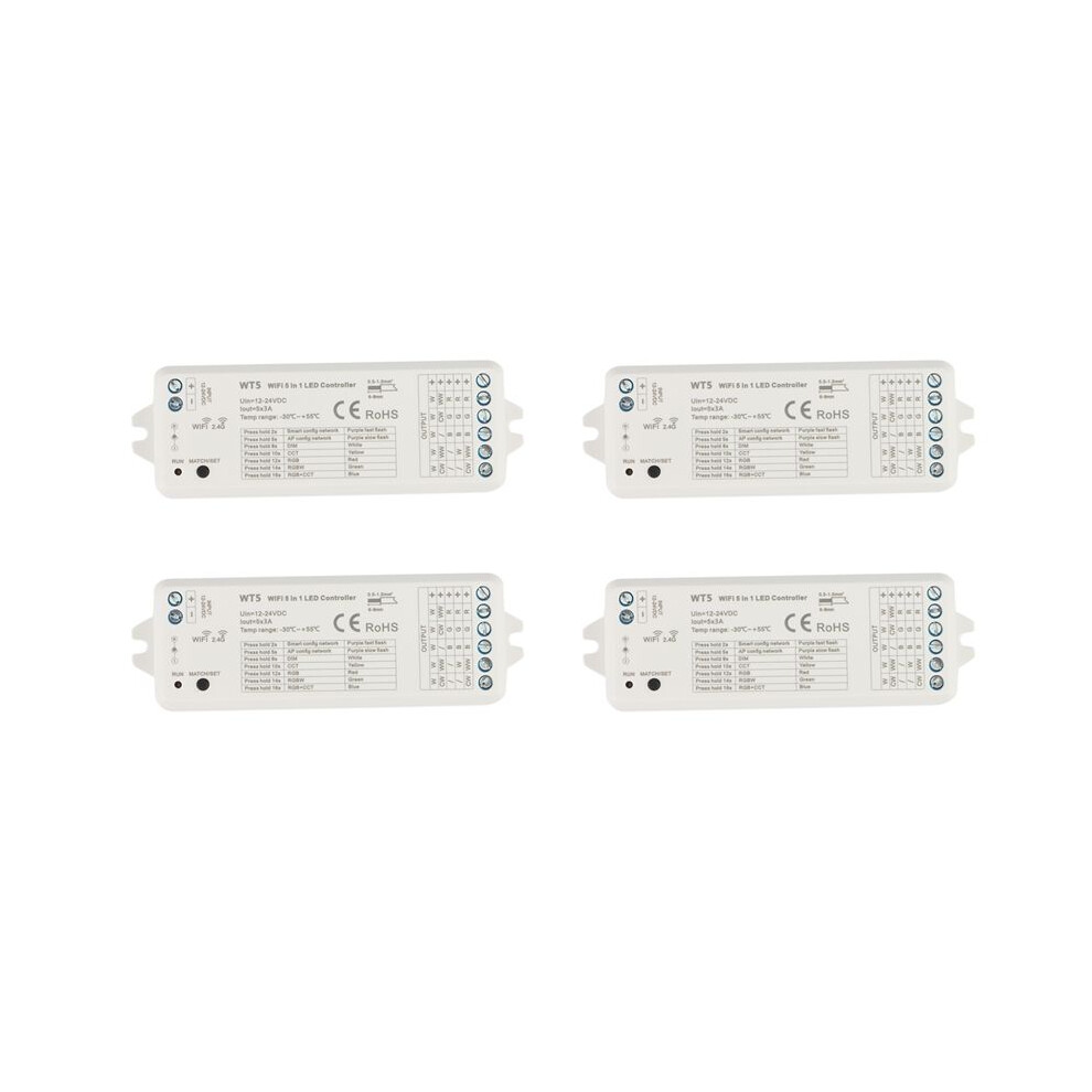 4X Tuya Led Controller 5 In 1 Dimmer Cct Rgb Rgbw Rgbww Rgbcct Strip Life Wifi 2.4G Rf Remote Controller 12-24V 6031700173248