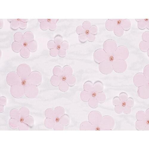 Light Pink Floral Tulle Table Runner 5m