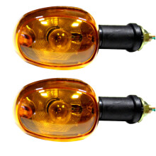 Blinklys 12v 10W sæt, hvid linse, M10 gevind scooter quad blinklys