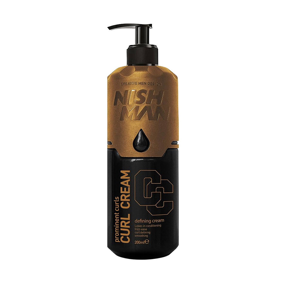 NISHMAN Curl Cream for Men 200ml Defining Hair Cream for Curly & Wavy Hair - Le - Image 3